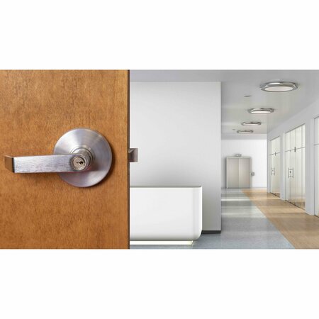 Trans Atlantic Co. Heavy-Duty Brushed Chrome Grade 1 Commercial Cylindrical Entry Door Lever/Handle with Lock DL-LHV53-US26D